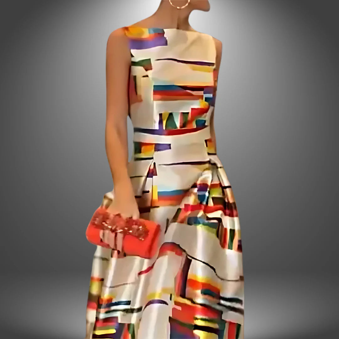 Rora - Maxi Vestido Geométrico