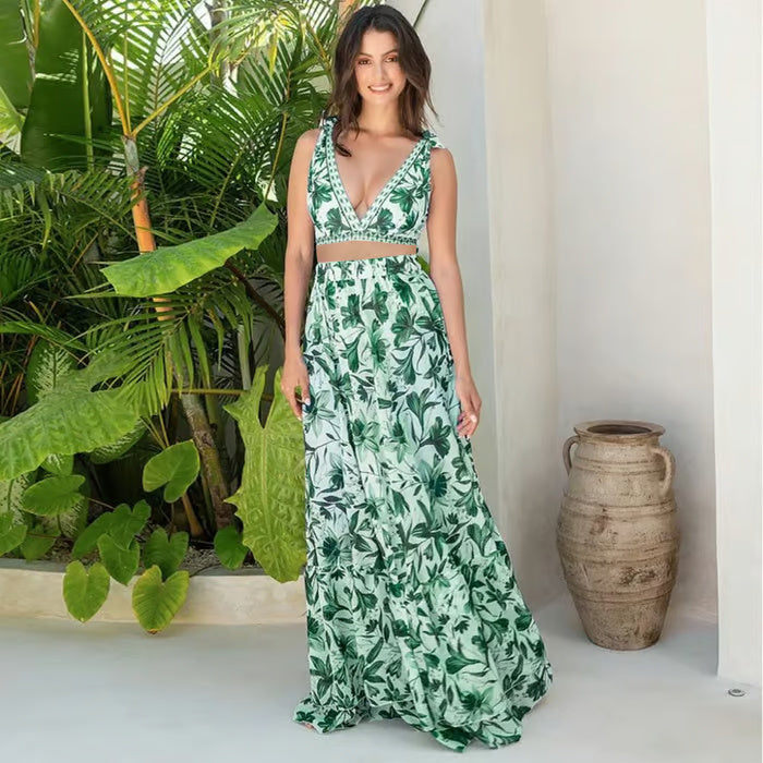 Trishia - Traje de baño reversible con hombros anudados