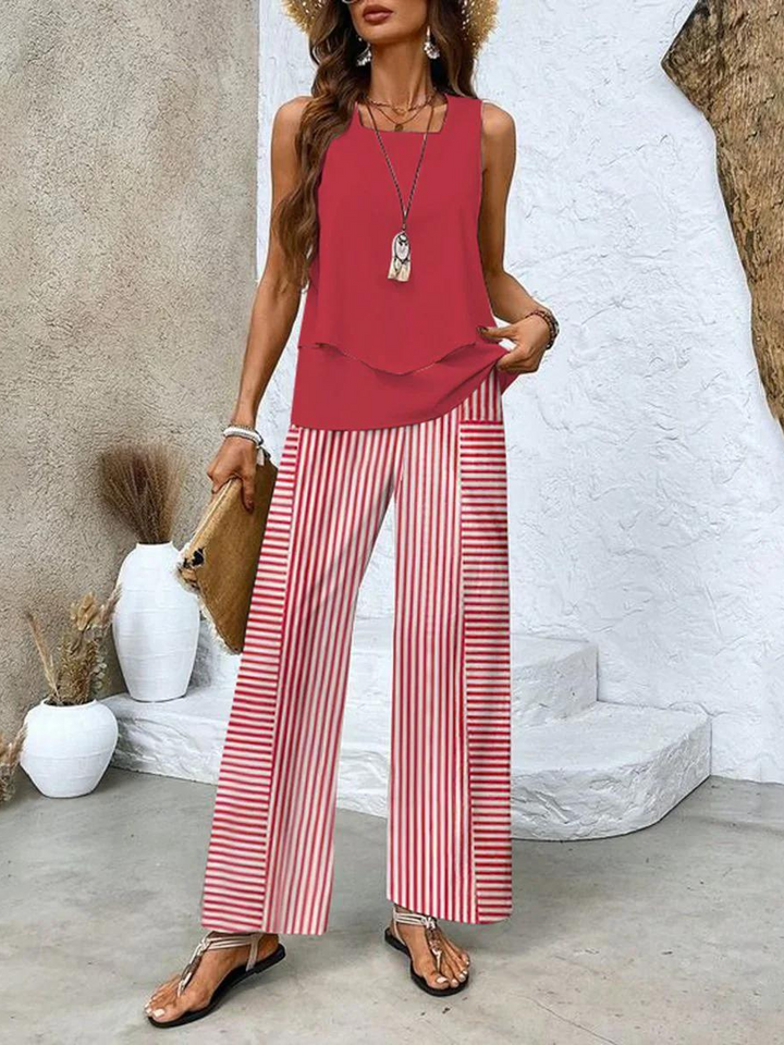 Arthea - Pantalón elegante con top a juego de regalo