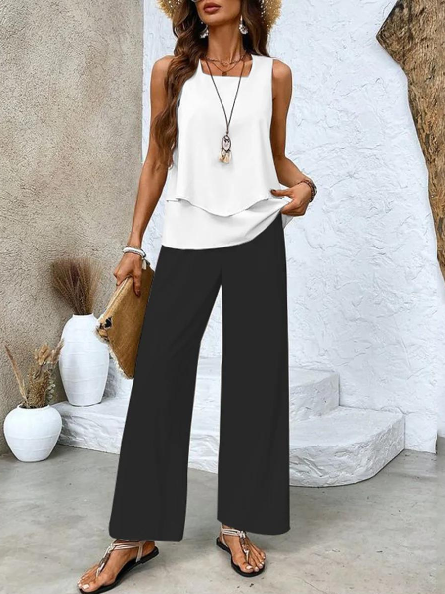Arthea - Pantalón elegante con top a juego de regalo