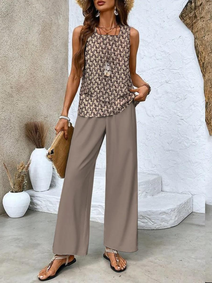 Arthea - Pantalón elegante con top a juego de regalo