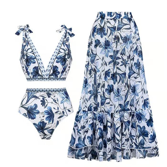 Trishia - Traje de baño reversible con hombros anudados