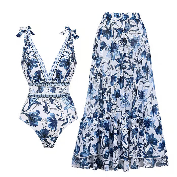 Shern - Traje de baño de una pieza con estampado floral