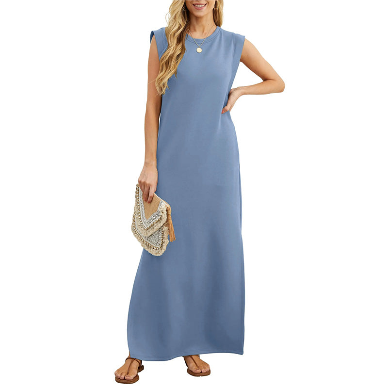 Alna - Vestido largo fluido antiarrugas