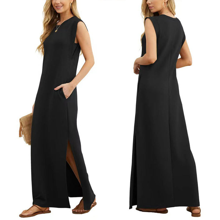 Alna - Vestido largo fluido antiarrugas